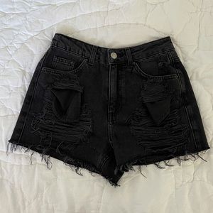 Top shop black Moto mom jean shorts